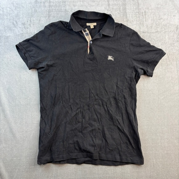 Polo Golf Other - Burberry Brit Black Polo Shirt Nova Check Collar Men's M